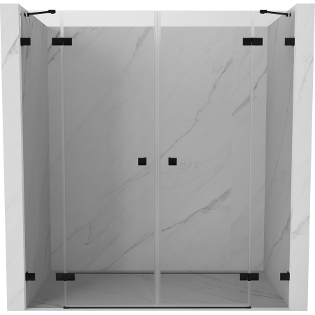 Mexen Lunar Duo drzwi prysznicowe uchylne 170 cm, transparent, czarne - 834D-170-000-70-00