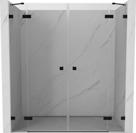 Mexen Lunar Duo krilna vrata za tuš 170 cm, prozirna, crna - 834D-170-000-70-00