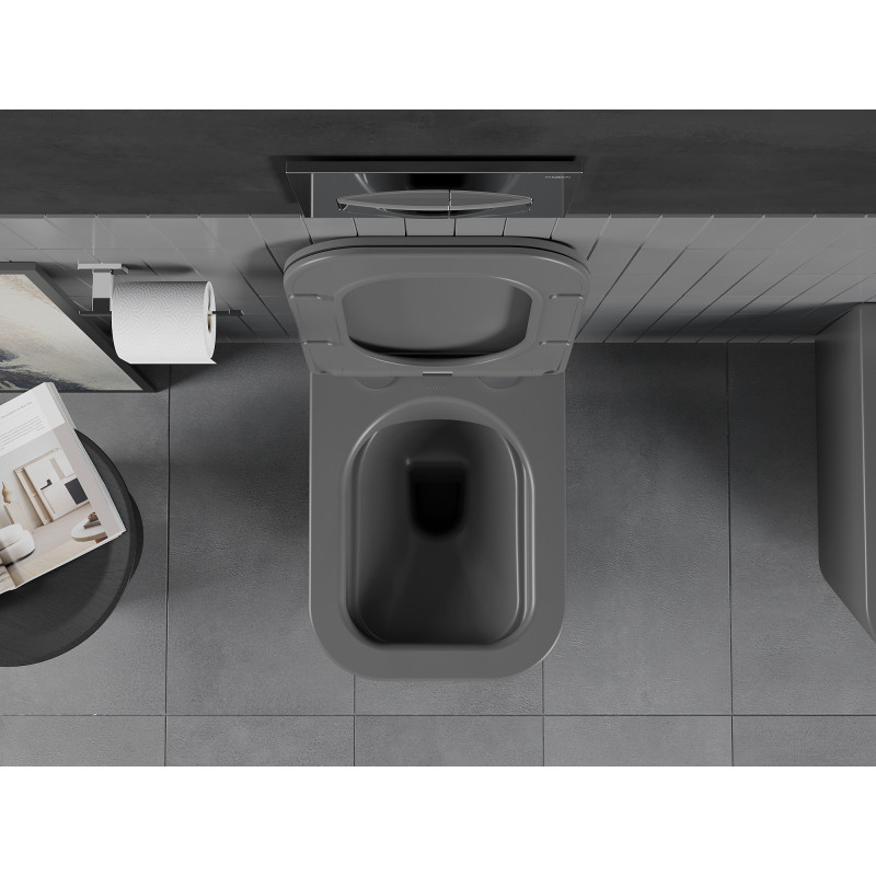 Mexen Teo wc-kom met randloze zitting met soft-close slim, duroplast, donkergrijs mat - 30854071
