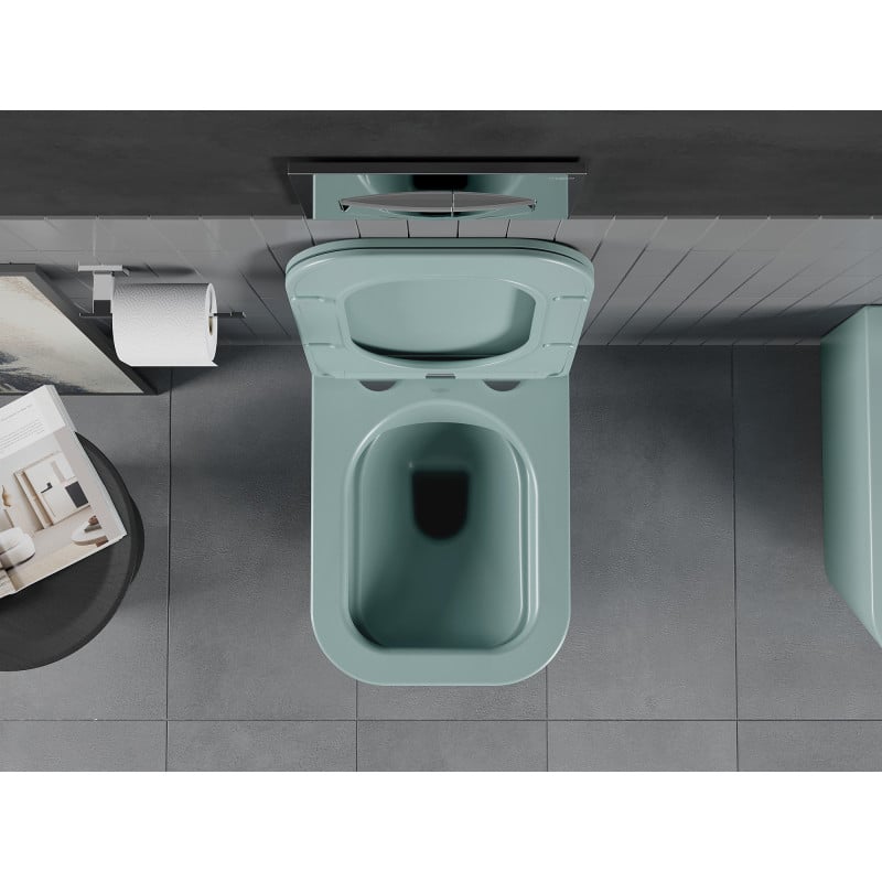 Mexen Teo miska wc Rimless z deską wolnoopadającą slim, duroplast, zielona jasna mat - 30854048