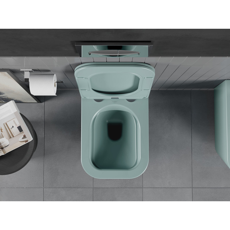 Mexen Teo WC bļoda Rimless ar lēni nolaižamu vāku slim, duroplast, gaiši zaļā matētā krāsā - 30854048