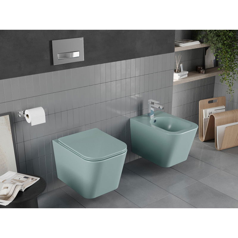Mexen Teo WC-Schüssel Rimless mit Soft-Close-Slim-Sitz, Duroplast, hellgrün matt - 30854048