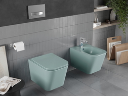 Mexen Teo Rimless WC Bowl with Slim Soft-Close Seat, Duroplast, Light Green Matte - 30854048