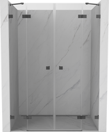 Mexen Lunar Duo tuš vrata na šarkama 140 cm, prozirno, gun metal - 834D-140-000-95-00