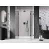Mexen Lunar Duo drzwi prysznicowe uchylne 140 cm, transparent, gun metal - 834D-140-000-95-00