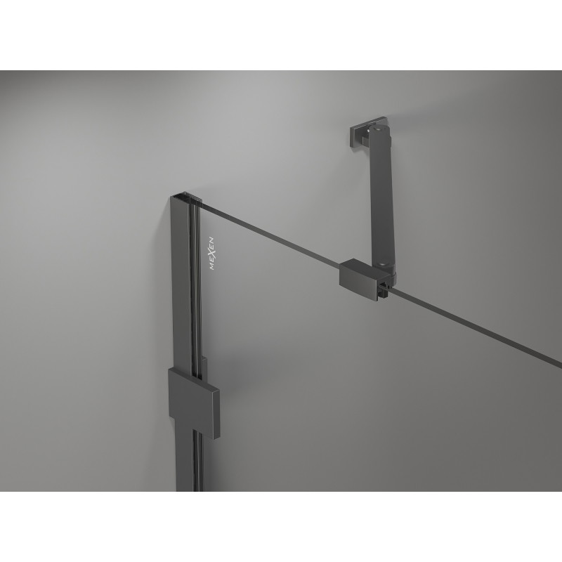 Mexen Lunar Duo dušiuksed 170 cm, läbipaistev, gun metal - 834D-170-000-95-00