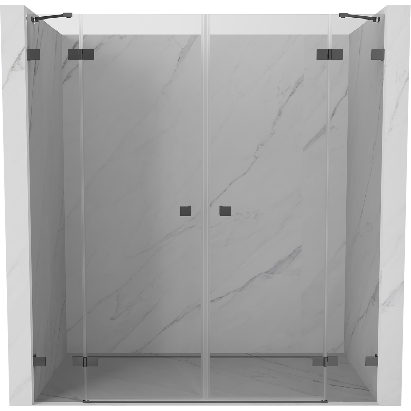 Mexen Lunar Duo Shower Doors Swing 170 cm, Transparent, Gun Metal - 834D-170-000-95-00
