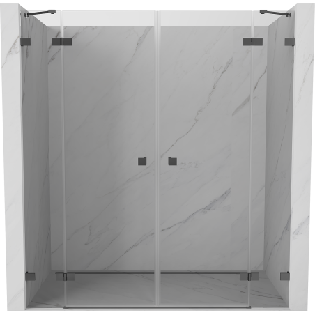 Mexen Lunar Duo Shower Doors Swing 170 cm, Transparent, Gun Metal - 834D-170-000-95-00
