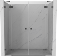 Mexen Lunar Duo staklena tuš vrata na otvaranje 170 cm, prozirna, gun metal - 834D-170-000-95-00