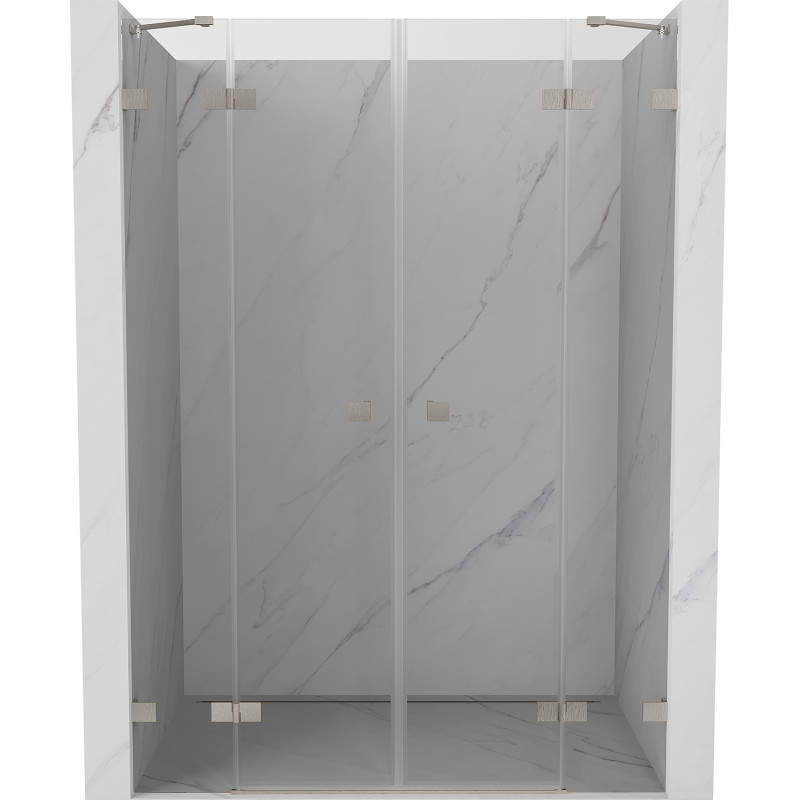 Mexen Lunar Duo zaokretna tuš vrata 140 cm, prozirna, brušeni nikal - 834D-140-000-97-00