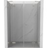 Mexen Lunar Duo portes de douche battantes 140 cm, transparentes, nickel brossé - 834D-140-000-97-00