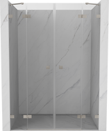 Mexen Lunar Duo duschdörrar, svängbara, 140 cm, transparent, borstad nickel - 834D-140-000-97-00