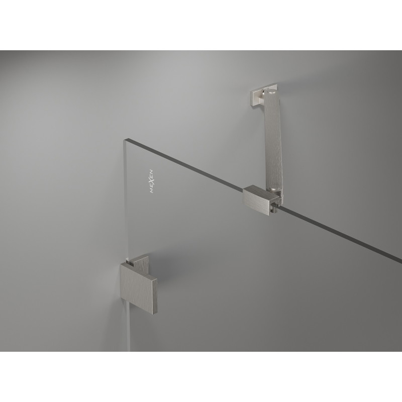 Mexen Lunar Duo tiibadega dušiuksed 140 cm, läbipaistev, harjatud nikkel - 834D-140-000-97-00