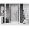 Mexen Lunar Porte de douche battante Duo 160 cm, transparent, nickel brossé - 834D-160-000-97-00