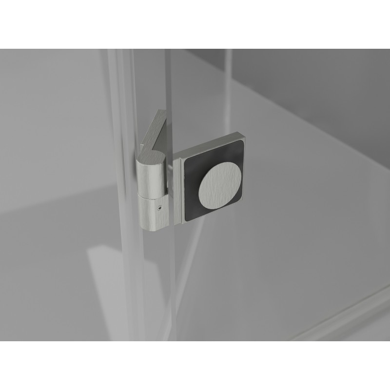 Mexen Lunar Duo portas de duche pivotantes 160 cm, transparente, níquel escovado - 834D-160-000-97-00