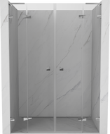 Mexen Lunar L Duo preklopna vrata za tuš 140 cm, prozirna, krom - 834DL-140-000-01-00