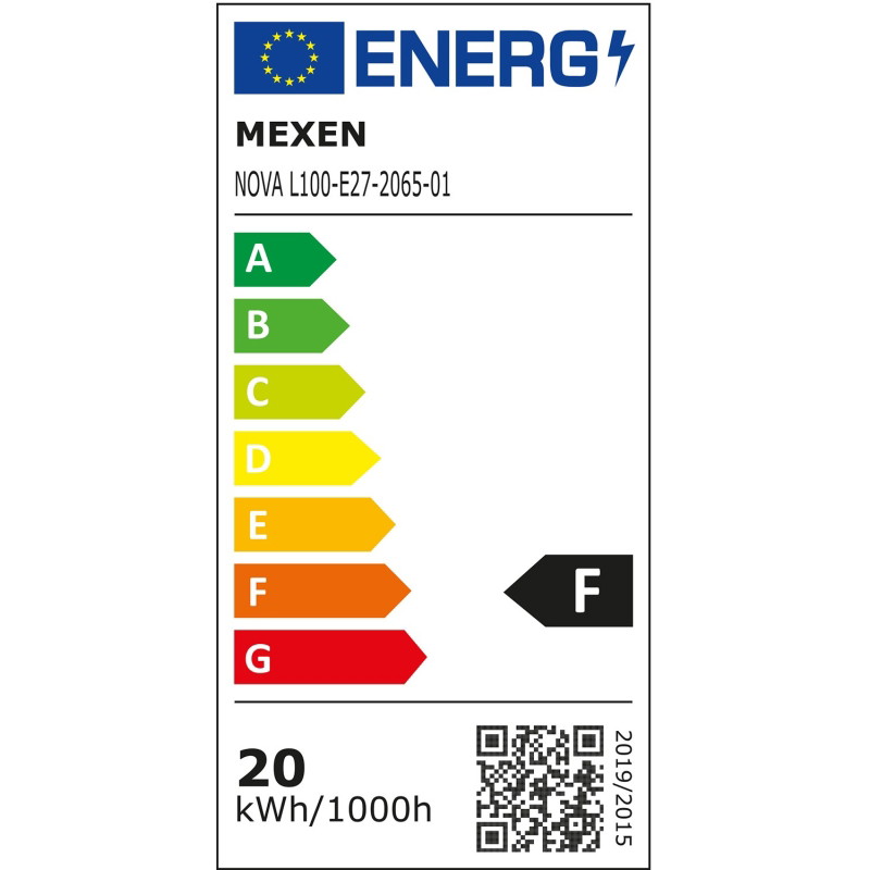 Mexen Nova Bombilla LED E27, A70, 20W, Fría - 6500K, 2100 lm - L100-E27-2065-01