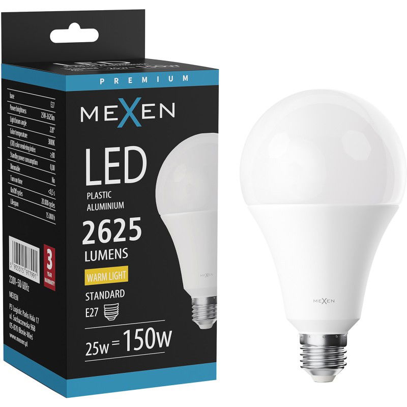Mexen Nova LED-Glühbir E27, A95, 25W, Wärm - 3000K, 2625 lm - L100-E27-2530-01