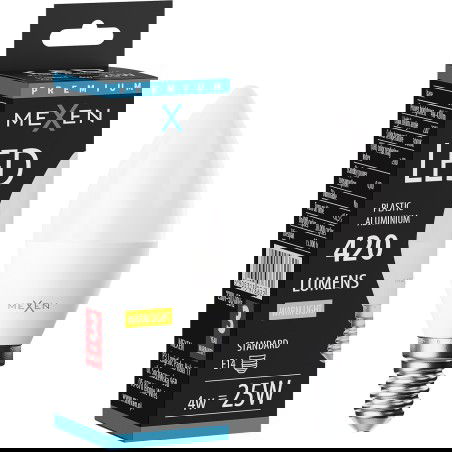 Mexen Nova LED-Luucht E14, C37, 4W, Warëm - 3000K, 420 lm - L102-E14-0430-01