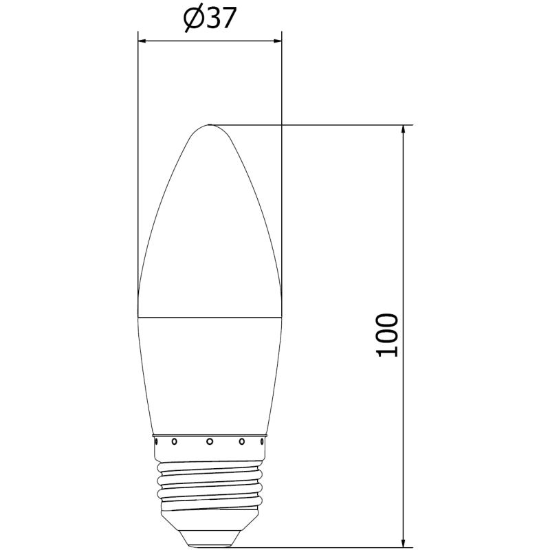Mexen Nova LED-lamp E27, C37, 8W, Neutraal - 4000K, 840 lm - L102-E27-0840-01