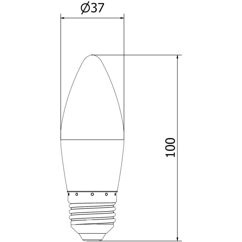 Mexen Nova LED-glödlampa E27, C37, 8W, Kall - 6500K, 840 lm - L102-E27-0865-01