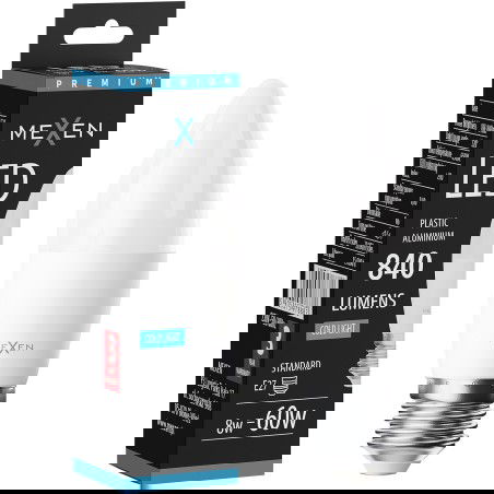 Mexen Nova LED-Glühbirne E27, C37, 8W, Kalt - 6500K, 840 lm - L102-E27-0865-01