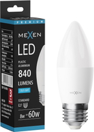 Mexen Nova LED-lamp E27, C37, 8W, Külm - 6500K, 840 lm - L102-E27-0865-01