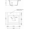 Mexen Milo zlewozmywak granitowy 1-komorowy 435 x 410 mm,  czarny/srebrny metalik, syfon złoty - 6505441000-73-G