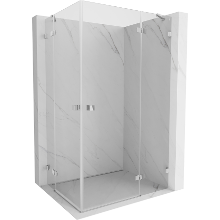 Mexen Lunar Duo right-hinged shower cabin 90 x 75 cm, transparent, chrome - 834-090P-075L-01-00
