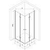 Mexen Lima Duo cabine de douche rabattable 100 x 90 cm, transparent, chrome - 856-100-090-02-00