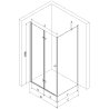 Mexen Lima folding shower cabin 80 x 70 cm, transparent, chrome + Flat shower tray - 856-080-070-01-00-4010