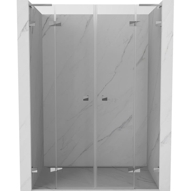 Mexen Lunar L Duo avatavad dušiuksed 150 cm, läbipaistev, kroom - 834DL-150-000-01-00