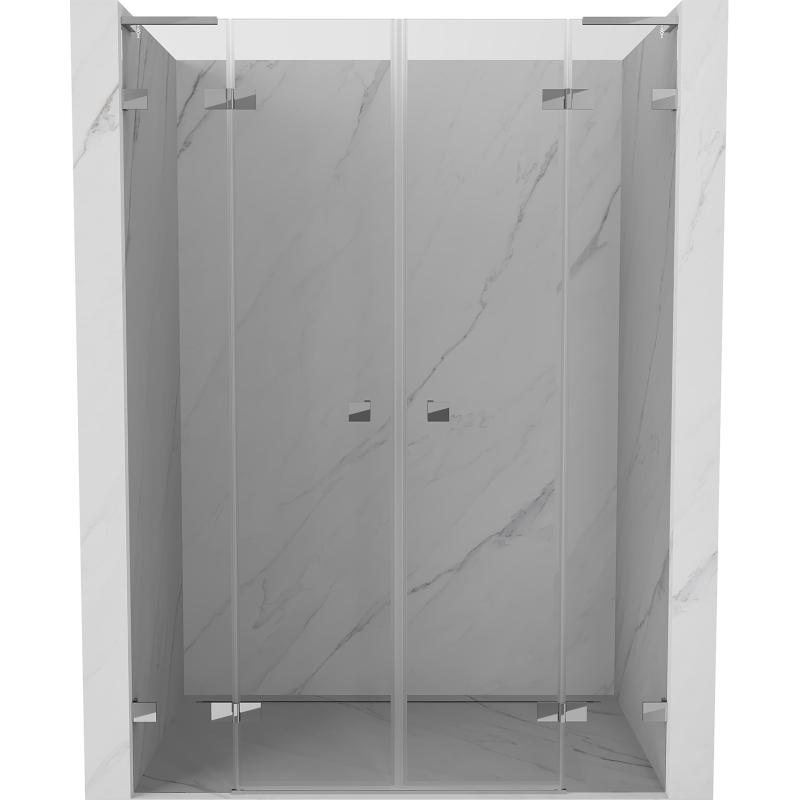 Mexen Lunar L Duo puerta de ducha abatible 150 cm, transparente, cromo - 834DL-150-000-01-00