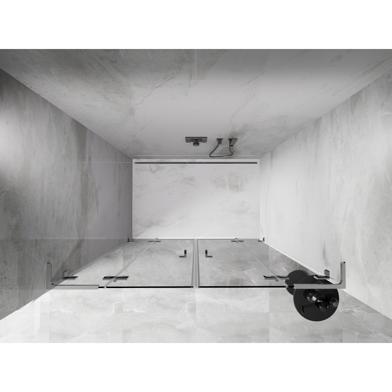 Mexen Lunar L Duo drzwi prysznicowe uchylne 160 cm, transparent, chrom - 834DL-160-000-01-00