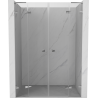 Mexen Lunar L Dúo de puertas de ducha abatibles de 160 cm, transparentes, cromo - 834DL-160-000-01-00