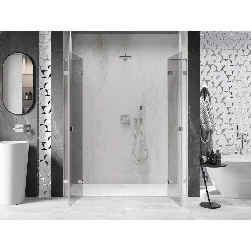 Mexen Lunar L Duo Swing Shower Doors 190 cm, Transparent, Chrome - 834DL-190-000-01-00