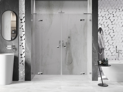 Mexen Lunar L Duo staklena vrata za tuš preklopna 190 cm, prozirna, krom - 834DL-190-000-01-00