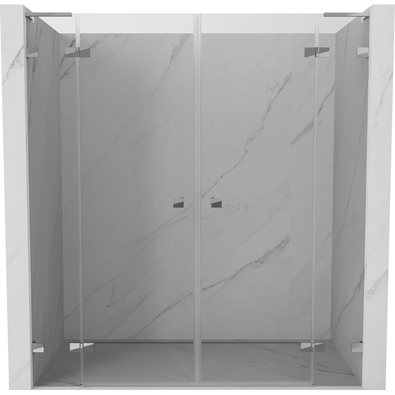 Mexen Lunar L Duo porta doccia battente 200 cm, trasparente, cromo - 834DL-200-000-01-00