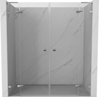 Mexen Lunar L Duo preklopna vrata za tuš 200 cm, prozirna, krom - 834DL-200-000-01-00
