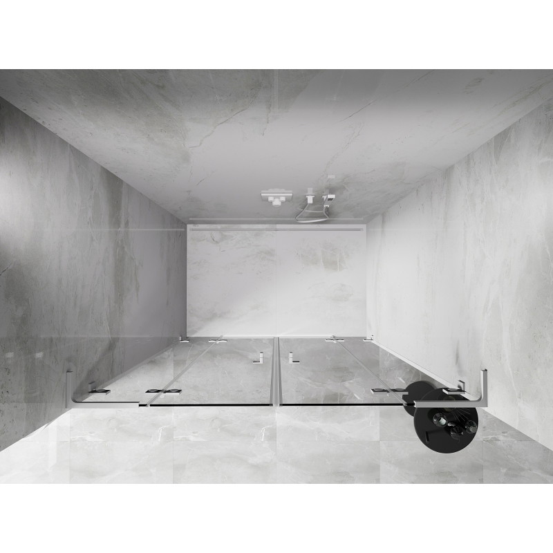 Mexen Lunar L Duo hinged duššiuksed 150 cm, läbipaistev, valge - 834DL-150-000-20-00