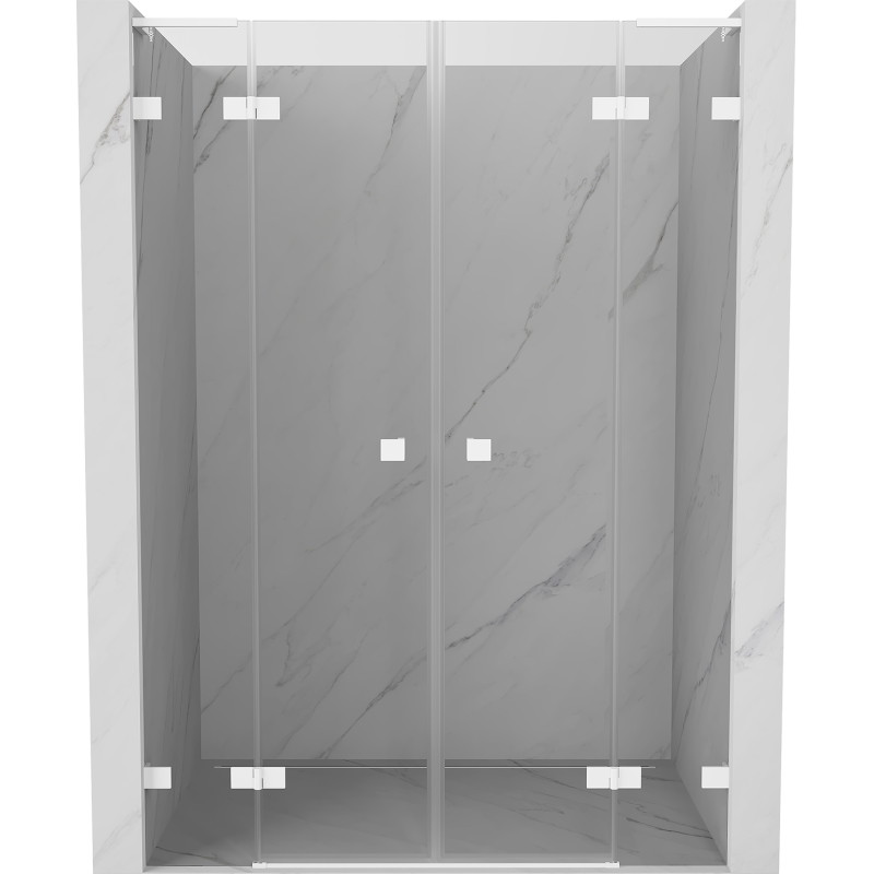 Mexen Lunar L Duo hinged duššiuksed 150 cm, läbipaistev, valge - 834DL-150-000-20-00