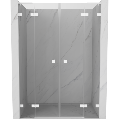 Mexen Lunar L Duo porta doccia battente 150 cm, trasparente, bianco - 834DL-150-000-20-00