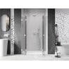 Mexen Lunar L Duo portes de douche battantes 160 cm, transparent, blanc - 834DL-160-000-20-00