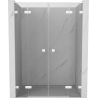 Mexen Lunar L Duo portes de douche battantes 160 cm, transparent, blanc - 834DL-160-000-20-00