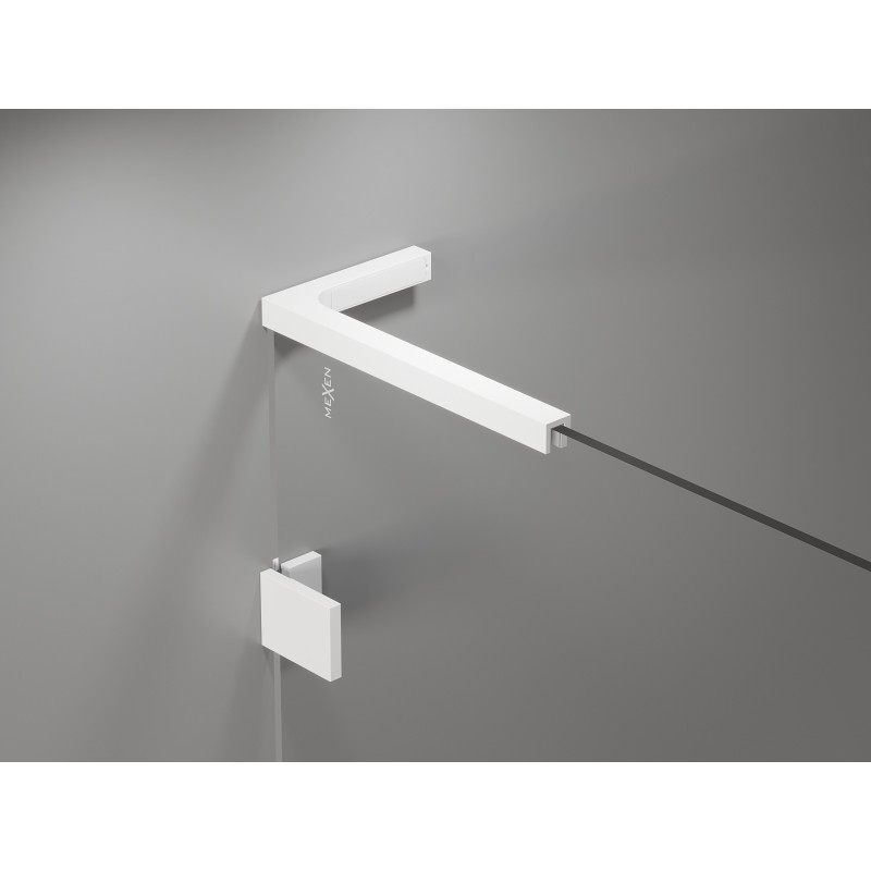 Mexen Lunar L Duo porte de douche pivotante 200 cm, transparent, blanc - 834DL-200-000-20-00