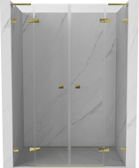 Mexen Lunar L Duo portas de duche articuladas 140 cm, transparente, douradas - 834DL-140-000-50-00