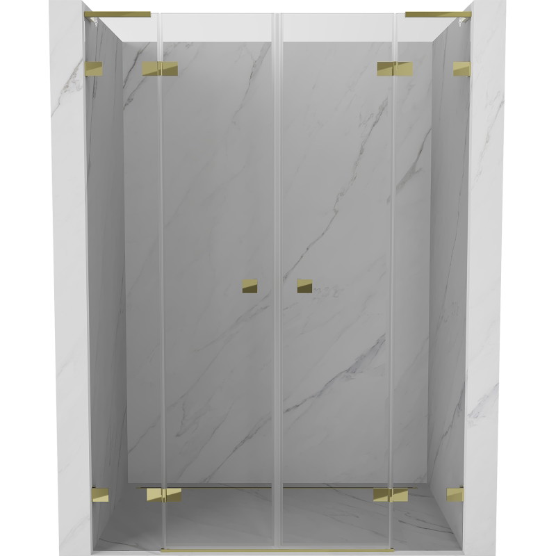 Mexen Lunar L Duo pregradna vrata za tuširanje 150 cm, prozirna, zlatna - 834DL-150-000-50-00