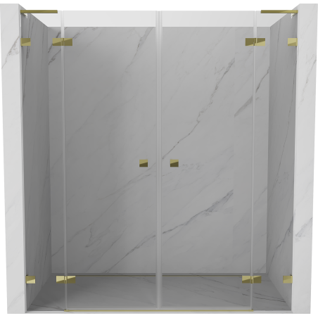 Mexen Lunar L Duo drzwi prysznicowe uchylne 170 cm, transparent, złote - 834DL-170-000-50-00
