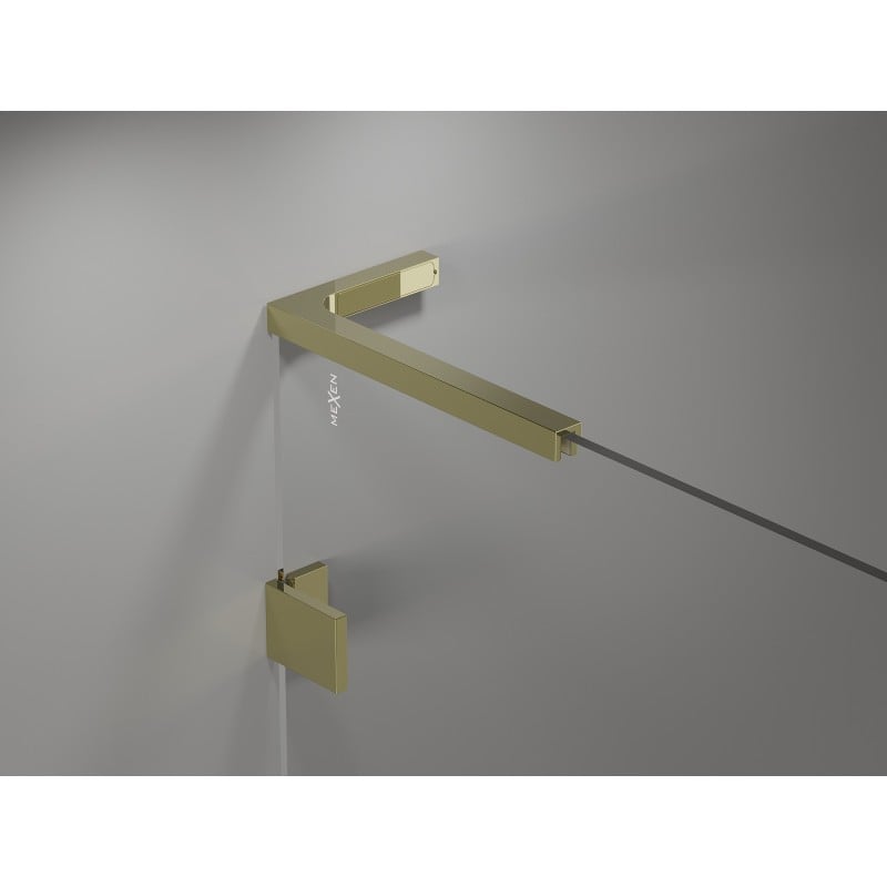 Mexen Lunar L Duo shower door 200 cm, transparent, gold - 834DL-200-000-50-00