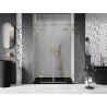 Mexen Lunar L Duo porte de douche pivotante 140 cm, transparent, or brossé - 834DL-140-000-55-00